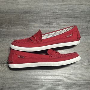 Size 8.5 B - Cole Haan Canvas Flat Red Ladies